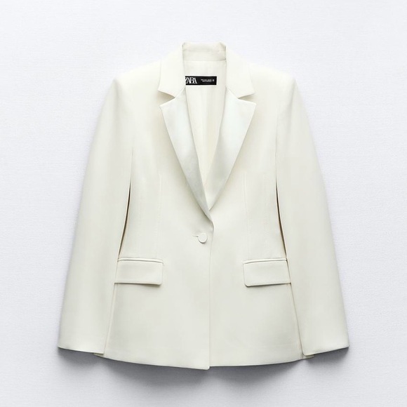 Zara Jackets & Blazers - Zara Women’s Oyster White Corset like Waist Blazer